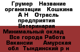 Грумер › Название организации ­ Кошкина А.Н › Отрасль предприятия ­ Ветеринария › Минимальный оклад ­ 1 - Все города Работа » Вакансии   . Амурская обл.,Тындинский р-н